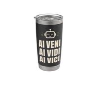 AI Veni Vidi Vici Robot Tech Conqueror Stainless Steel Insulated Tumbler