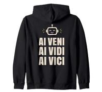 AI Veni Vidi Vici Robot Tech Conqueror Zip Hoodie