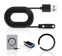 AI Voice Recorder Charger Kit Compatible with PLAUD Note Includes 2Ft 4Pin Replacement 7.62mm Magnetic USB Charging Cable Magnetic Ring USB Type-C Adapter Compatible with Plaud Note AI Recorder Kit