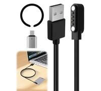 AI Voice Recorder Charger Kit for PLAUD Note, Includes 2Ft 4Pin Magnetic 7.62mm USB Charging Cable Ring TypeC Adapter Voice Transcriber Charger for Polar Pacer Pro Ignite 3 Vantage Smart Watch