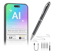 AI Voice Recorder Pen, One-Touch Recording, 360° Mic, Real-Time Transcription & Translation, App Control, 10-Hour Battery, 16GB Internal Memory+ Unlimited Cloud, PC/Mac Compatible