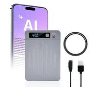AI Voice Recorder Translator App Control, Transcribe & Summarize with AI Technology, Support Multiple Languages, 64GB, 40H Battery, 10m Pickup, for Lectures, Meetings, Calls, Silver