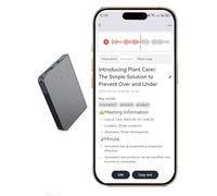 AI Voice Recorder,Voice Recorder, App Control, AI Notetaker, AI Transcribe & Summarize Support 144 Languages, 64GB Memory, Audio Recorder for Lectures, Meetings