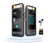 AI Voice Recorder with Playback & Full Touchscreen, Digital Recorder Transcribes, Summarizes & Translates 134 Languages, 64GB Card, Noise Cancellation for Meeting, Lecture, Interview (Black)