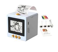 AI Voice Stickers Printer | Sticker Maker | Sticker Box with Display | Create a Stickers Machine with 3 Paper Rolls and 5 Pens | Mini Bubble Stick-er Maker for DIY, Diary, Photos, Study Notes (C)