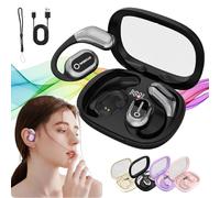 Ai Voice Translation Bluetooth Earbuds, 3-in-1 Ai Translating Earbuds, 144 Language Translator Earbuds, Wireless Bluetooth Translation Earbuds Real Time Open Ear, For Travel Business Learning (Black)