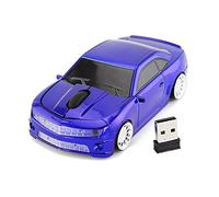 Ai5G for ar Mouse Wireless Sport Car Shape Mouse Laptop Desktop Computer Mouse Optical Mice with 2.4GHz Nano USB LED Headlight (Blue)
