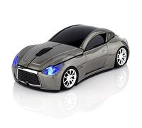 Ai5G Race Car Mouse Wireless Sports Car Shaped Mouse 2.4GHz LED Light Shining Surface Decoration Desktop Laptop Computer Mouse Optical Mice (Gray)