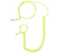 AIAIAI Coiled neon Yellow 1.5m Thermo Plastic Cable with Soft Touch Surface, Extends up to 3.2m, Perfect for DJing or Small Studio use, Comes with 1/4 to 1/8 Screw-on Adapter (Neon Coiled + Adapter)
