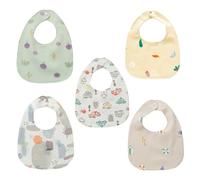 AIAIDIDIY Baby Bandana Dribble Bibs, 5 Pcs Soft Cotton Baby Teething Bibs, with Snaps, Waterproof Drool Bibs,for Unisex Newborn Toddlers Aged 0-36 Months