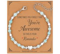 AIAIDIDIY Crystal Bracelet for Women, Adjustable Beaded Bracelets for Women Silver 925 Healing Crystal Bracelet Natural Gemstone Boho Jewelry Gift for Her