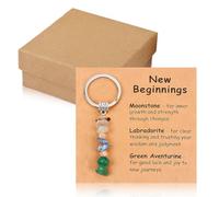 AIAIDIDIY New Beginnings Exam Success, Crystal Gift Set Exam Success Good Luck Keychain Student Revision Present for Students for Women Promotion, Graduation, New Job, Breakup