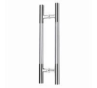 AIAMEWYT 1 Pair Bathroom Glass Door Handle, Polished Brushed Stainless Steel Round Pipe Glass Door Push-Pull Handle, Barn Door Sliding Handle (80×60cm)
