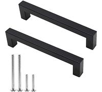 AIAMEWYT Door Handle 2 Pairs of Thick Metal Glass Door Handles,Commercial Square Barn Door HandleSliding Door Handle (70 * 75cm)