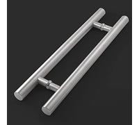 AIAMEWYT Modern Door Handle,Heavy Duty Commercial Stainless Steel Round Tube Push-Pull Modern Door Handle/Barn Door Handle,Two Sides Glass Door Knob Handle (L:50cm(19.6in)/30cm(11.8in))