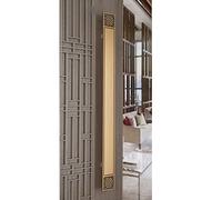 AIAMEWYT Sliding Door Pull Handle,Aluminium Bronze, Yellow Bronze, Red Bronze, Black,for Large Door Glass Door Wood Door Handles,Brushed,Square Design (D 120cm(47.2in))