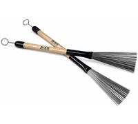 AIAS Retractable Wire Drum Brushes, Pair - Adjustable Metal Brush Sticks with Maple Wood Handles for Snare Drum, Jazz and Acoustic Playing - AW-1