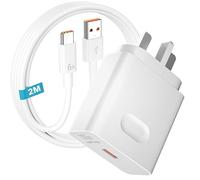 AIAUXAI 100W Fast Charger Adapter for Honor 200 400 Smart 600 Pro 90 Lite | USB Wall Charger Plug UK for Honor Magic 8 7 pro 6 5 Lite 400 Smart X7b X8a X8b X9b X9d Pad 10 9 With TypeC Charging Cable 2M