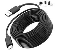 AIAUXAI Micro USB Cable 10M, Power Extension Cable Charging Cord,Black | for Eufy/Mi 360° 2K Pro/C300 Smart Camera/EZVIZ/Wyze Cam V3 V4 Pan/Blink,Extra long Security Cameras Micro USB Charging Cable