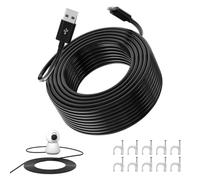 AIAUXAI Micro USB Cable 8M, Power Extension Cable Charging Cord,Black | for Eufy/Mi 360° 2K Pro/C300 Smart Camera/EZVIZ/Wyze Cam V3 V4 Pan/Blink,Extra long Security Cameras Micro USB Charging Cable