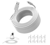 AIAUXAI Micro USB Cable 8M, Power Extension Cable Charging Cord,White | for Eufy/Mi 360° 2K Pro/C300 Smart Camera/EZVIZ/Wyze Cam V3 V4 Pan/Blink,Extra long Security Cameras Micro USB Charging Cable