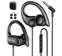 AIAUXAI Over Ear Headphones 3.5mm Wired Earbuds with Ear Hook & Microphone