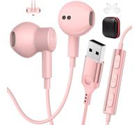 AIAUXAI USB Earbuds with Microphone for PC Laptop,Computer Headphones Wired