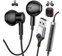 AIAUXAI USB Earbuds with Microphone for PC Laptop,Computer Headphones Wired