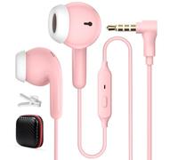 AIAUXAI Wired Earbuds 3.5mm Plug for Chromebook Mac Laptop Tablet Kids,Pink