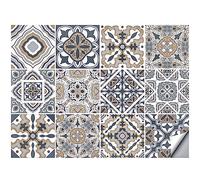 AIBAOBAO 12pcs 15x15cm Grey Self Adhesive Wall Tiles, Stick On Kitchen Wall, Bathroom Splashback Moroccan Style Self Adhesive Tiles PVC Waterproof Decoration, Home Tile Paint 6x6in