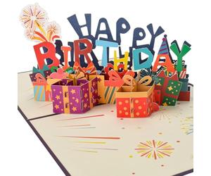 AIBAOBAO 3D Pop Up Birthday Greeting Cards, Happy Birthday Pop Up Card with Envelope and Message, Party Gift Card Cake Cards for Women, Men, Husband Wife, Family, Mama, Friend, Girl, Boy