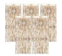 AIBAOBAO 5 Pcs Tinsel Curtains Champagne Gold, Foil Curtain Backdrop 2 X 1 M, Foil Fringe Curtain, Glitter Backdrop, for Birthday Wedding Holiday Christmas Graduation New Years Eve Party Decorations