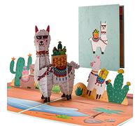 AIBAOBAO Alpaca 3D Greeting Pop Up Valentines Day Card, Alpaca and Cactus for Mum, Women, Lovers, Him Wedding, Anniversary and Valentine's Day Gift, Thank You Card, Thank You, Birthday Cards
