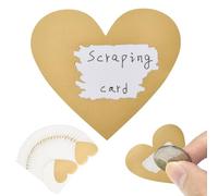 AIBAOBAO Big Gold Heart Shape Scratch Off Stickers Labels, 50PCS Scratch Stickers Self Adhesive Peel for You Small Business, Girls Gift, Make Your Own Cards, DIY, Notes, Reveal Games,Baby Gift 8CM