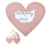 AIBAOBAO Big Heart Shape Scratch Off Stickers Labels, 50PCS Pink Scratch Stickers Self Adhesive Peel for You Small Business, Gift, Make Your Own Cards, DIY, Notes, Gender Reveal Games