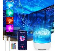 AIBAOBAO Galaxy Projector Light for Bedroom, with Remote Control 16 Colors 30 Lighting Modes with Bluetooth Speaker, Ocean Wave Ceiling Projector for Kids and Room Decor/Party/Game Room/Birthday Gift