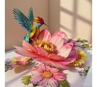 AIBAOBAO Hummingbird 3D Pop Up Birthday Card for Women, Floral Laser Cut for Mother's Day, Valentine's Day, Wedding Anniversary with Envelope & Blank Note for Mum, Wife, Sister, Daughter, Special Wish