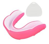 AIBAOBAO Mouth Guard, Adults and Junior Gum Shield with Case, Slim Fit Professional Mouthguard for Football, Boxing, MMA, Rugby, Martial Arts, Judo, Karate, Hockey, Wrestling (Pink-White)
