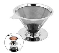 AIBAOBAO Pour Over Coffee Filter Stainless Steel Reusable Coffee Dripper Paperless Drip Cup Coffee Maker Coffee Filter, Reusable Paperless Permanent Drip Cone for 1-4 Cups