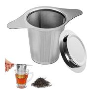 AIBAOBAO Tea Infuser, Updated Extra Fine Mesh Tea Coffee Infuser, Stainless Steel Tea Filter Strainer with Lid and Two Handles for Mugs, Teapots, Cups to steep Loose Leaf Tea and Coffee
