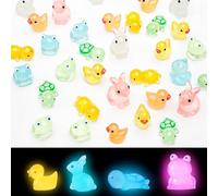 AIBAOBAO Tiny Turtles for Crafts Luminous, Glowing Resin Animal Ducks, 8 colors Miniature Mini Little Small Resin Figures Glow in the Dark for Micro Landscape Fairy Garden Aquarium Dollhouse Decor