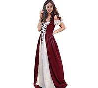 Aibaowedding renaissance dress women medieval dress halloween costume for women(Bur Short-sleeve,S/M)