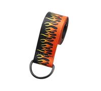 AIBEARTY Canvas Web Double D Ring Plaid Belt Silver Buckle Long Waistband for Women Men Teens, D Fire Print, One Size