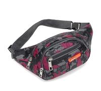 AIBEARTY Kids Fanny Pack Boys Small Camouflage Waist Pack Belt Waist Bag Pack Pouch with Adjustable Strap for Children Sport Running, Camping, Trip, B Rose Red(2 Layer), One Size