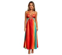 AIBEARTY Women's Tie Dye Off Shoulder Maxi Dress Sexy Gradient Cut Out Strapless Flowy Sundress Beach Long Dresses