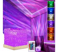 Aibeau Galaxy Projector for Bedroom, Ocean Wave Night Light, 16 Colors Gradual Rotating Flame Water Lamp with Remote Control for Office Bar Restaurant Underwater Projector Light
