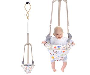 AiBeeYou Baby Gate Bridge, 6-24 Months, Light Grey, with Adjustable Strap and Comfortable Seat, Easy to Assemble and Store