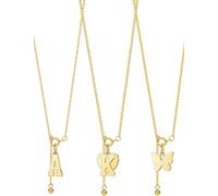 AIBEIOU 3 Pcs Women's Gold Necklace Detachable Pendant Women's Monogram Necklace/Pentagram/Heart Pattern Fashion Birthday Gift Valentine's Day Gift Women's Jewelry-4
