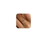 AIBELOPY 2 Ply Crown Rings for Women 925 Sterling Silver 14K Gold Plated Dainty Stackable Ring Cubic Zirconia Engagement Ring Eternity Wedding Ring Jewelry Birthday, Sterling Silver, No Gemstone