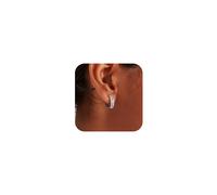 AIBELOPY 925 Sterling Silver Small Hoop Earrings for Women Girls Clip On Earrings Hypoallergenic Cubic Zirconia Cartilage Earring Split Huggie Earrings Trendy Jewelry Valentine's Day Gift, Sterling